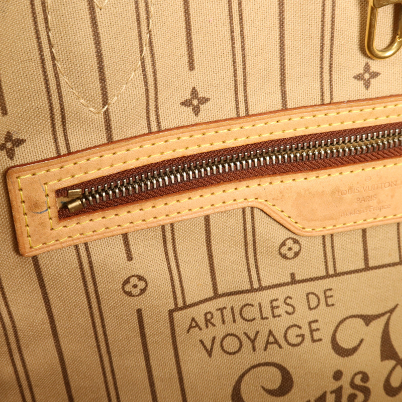 LOUIS VUITTON Monogram Neverfull MM金扣手挽袋-13