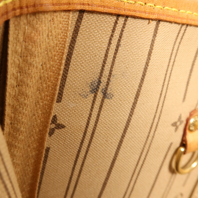 LOUIS VUITTON Monogram Neverfull MM金扣手挽袋-15