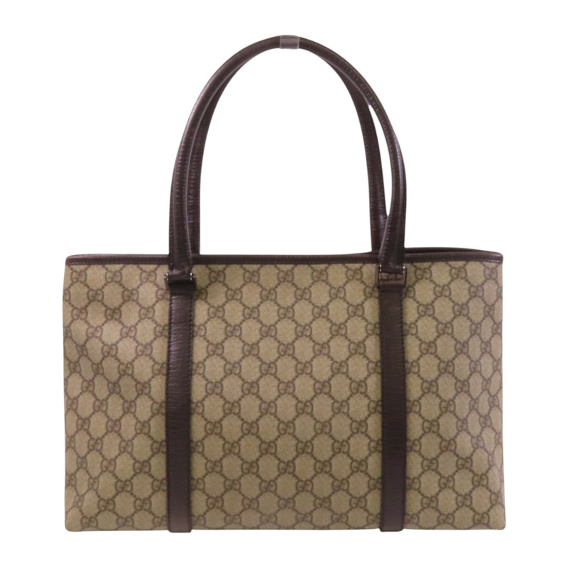 GUCCI 塗層帆布Tote Bag銀扣肩背袋-1