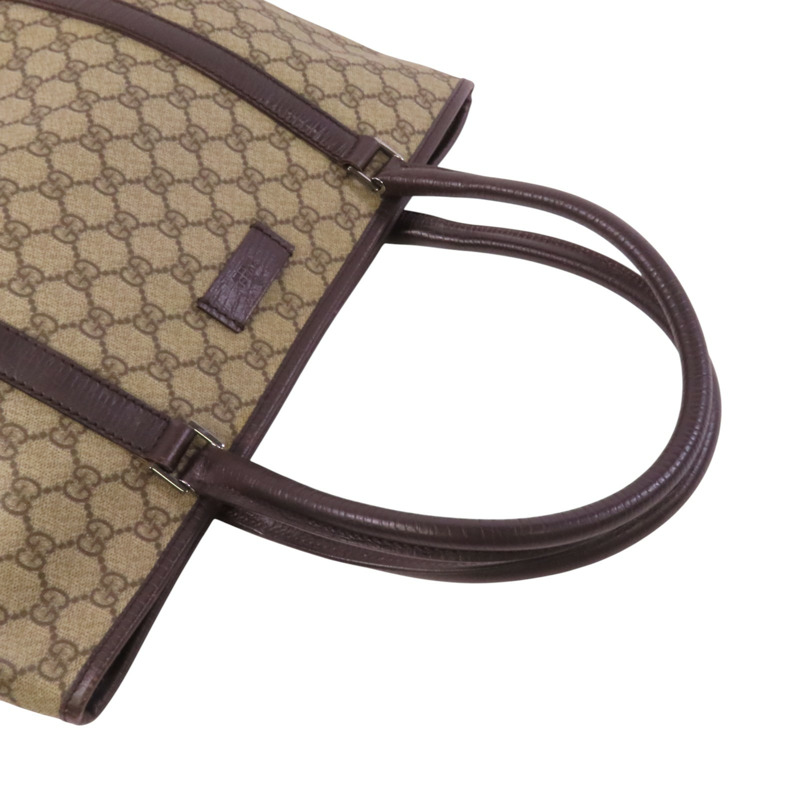 GUCCI 塗層帆布Tote Bag銀扣肩背袋-7
