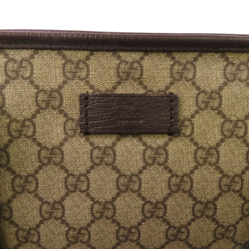 GUCCI 塗層帆布Tote Bag銀扣肩背袋-13