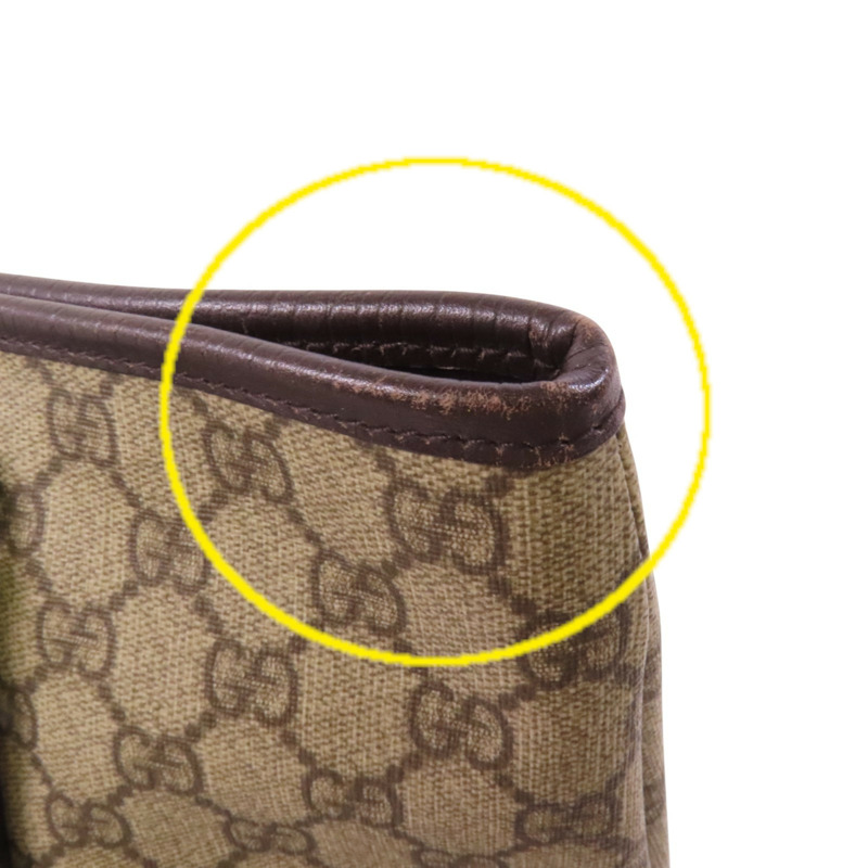 GUCCI 塗層帆布Tote Bag銀扣肩背袋-14