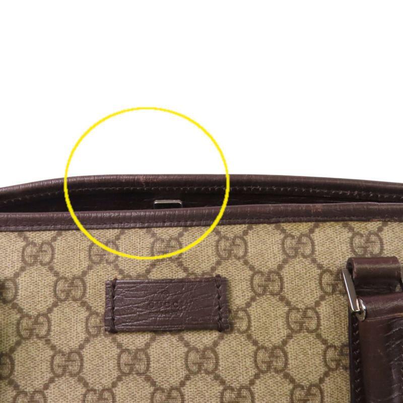 GUCCI 塗層帆布Tote Bag銀扣肩背袋-15