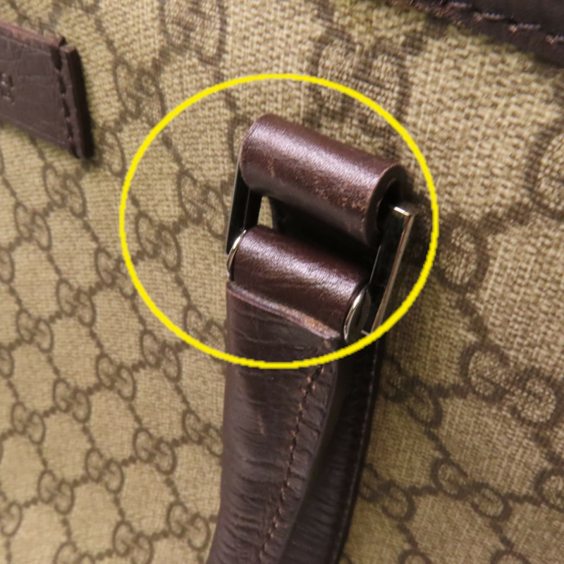 GUCCI 塗層帆布Tote Bag銀扣肩背袋-16