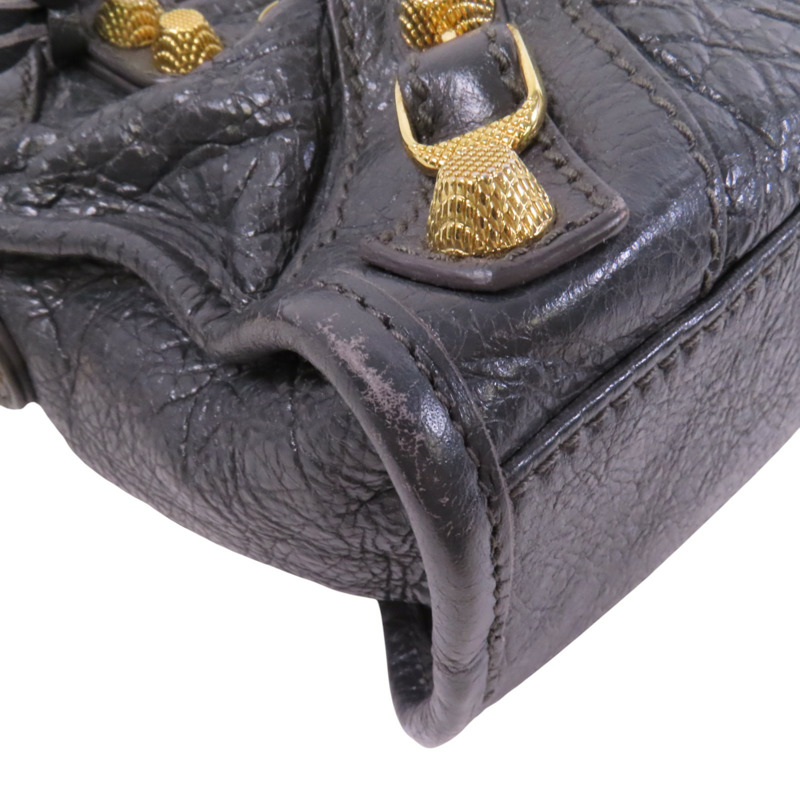 BALENCIAGA 牛皮皮革Mini City金扣手挽肩背兩用袋-10