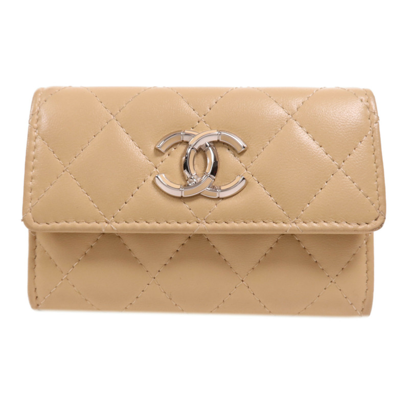 CHANEL 羊皮皮革Card Case銀扣卡片套-0