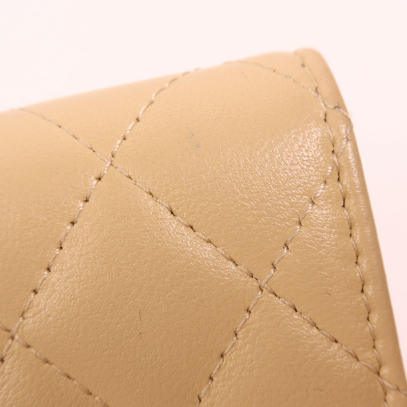 CHANEL 羊皮皮革Card Case銀扣卡片套-14
