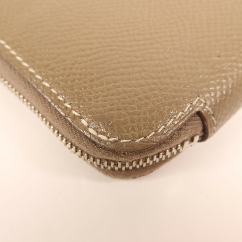 HERMES Epsom皮革Silk In Compact銀扣錢包Etoupe-9