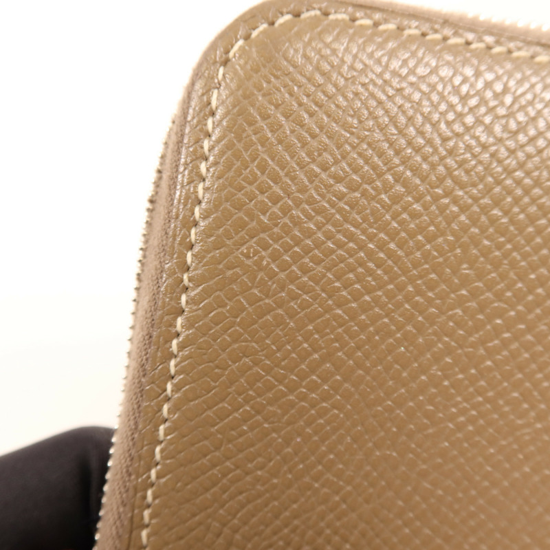 HERMES Epsom皮革Silk In Compact銀扣錢包Etoupe-12