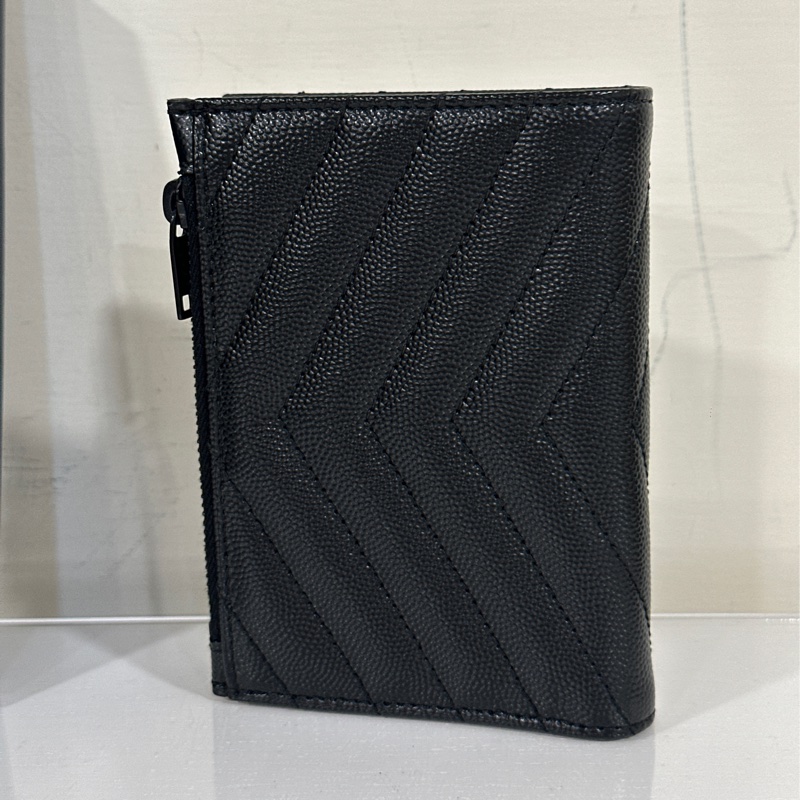 #全新閒置 #配件齊🉑送禮 Ysl SoBlack 魚子醬對開短夾🈶零錢袋-2
