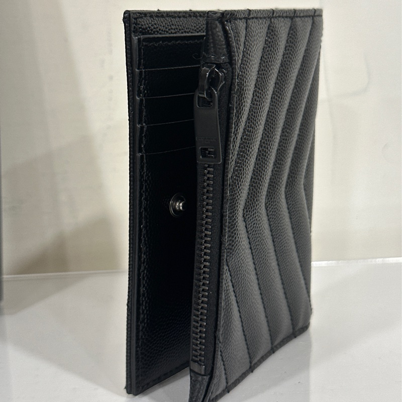 #全新閒置 #配件齊🉑送禮 Ysl SoBlack 魚子醬對開短夾🈶零錢袋-3