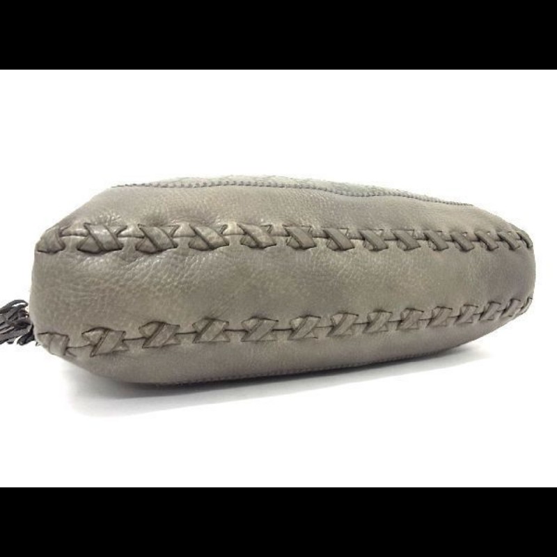 GUCCI 灰色 GG LOGO皮革壓紋竹節大款賈姬包 (guccissima new jackie 218491)-3