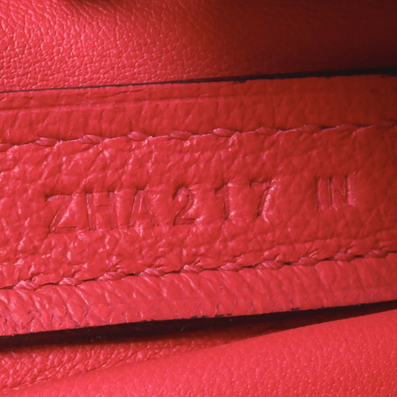 HERMES Evercolor皮革24/24 Mini銀扣手挽肩背兩用袋Framboise-6