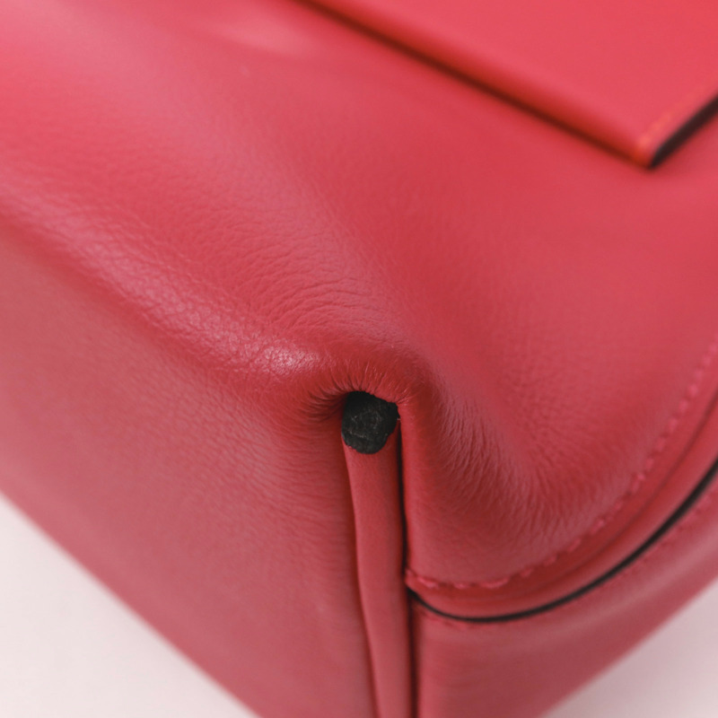 HERMES Evercolor皮革24/24 Mini銀扣手挽肩背兩用袋Framboise-10