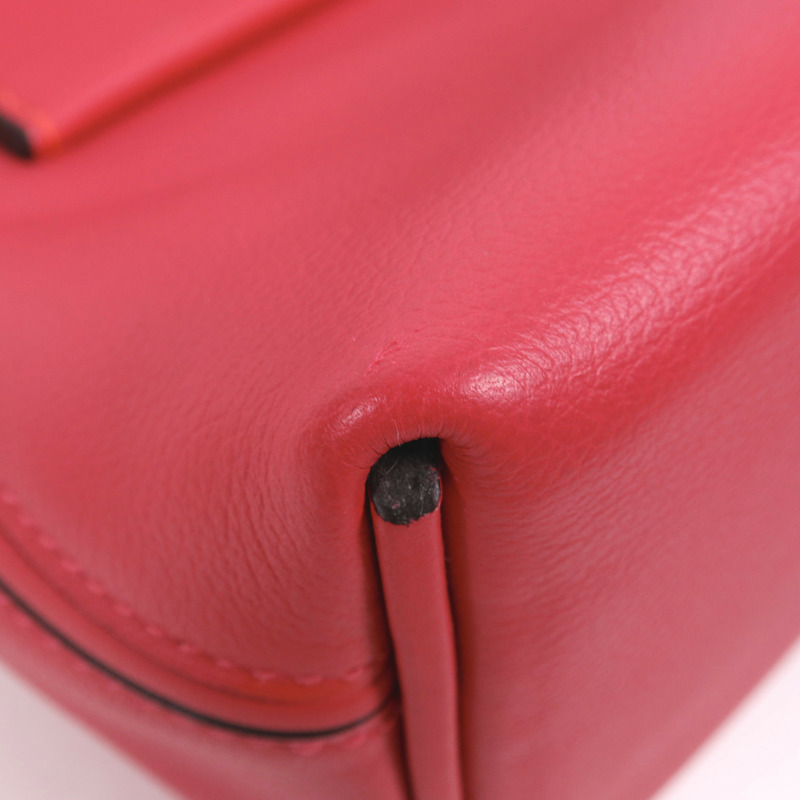 HERMES Evercolor皮革24/24 Mini銀扣手挽肩背兩用袋Framboise-11