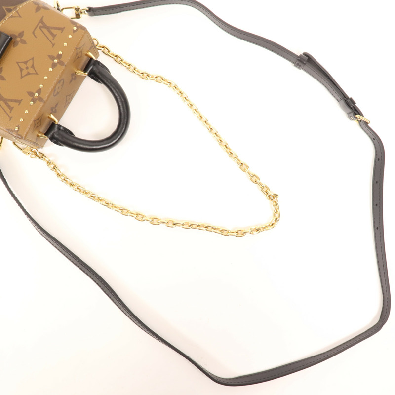 LOUIS VUITTON Monogram/Monogram Reverse Camera Box金扣手挽肩背兩用袋-6