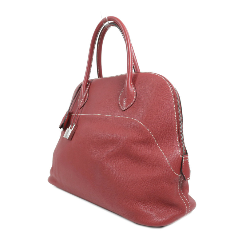 HERMES Epsom皮革Bolide Relax 35銀扣手挽袋Rouge Grenat-2