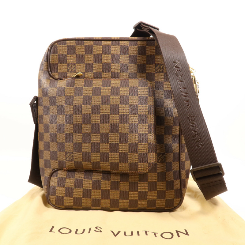 LOUIS VUITTON Damier Olaf MM金扣肩背袋-8