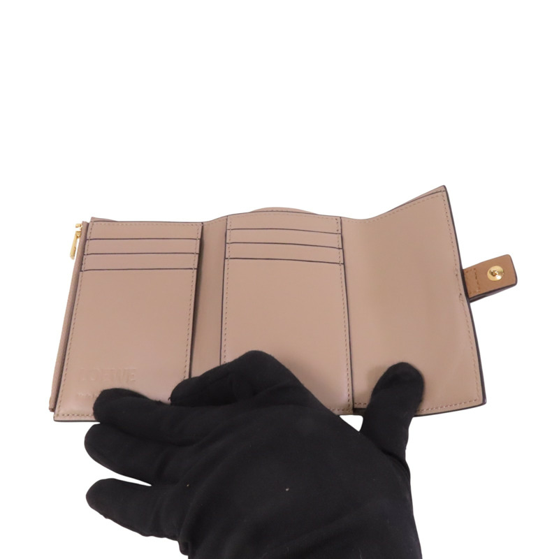 LOEWE 牛皮皮革Small Wallet銀扣短錢包-4