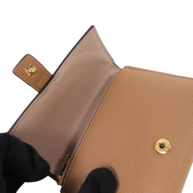 LOEWE 牛皮皮革Small Wallet銀扣短錢包-15