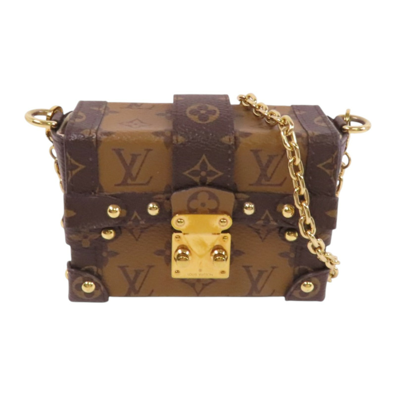 LOUIS VUITTON Monogram Mini Essential Trunk金扣鏈帶肩背袋-0