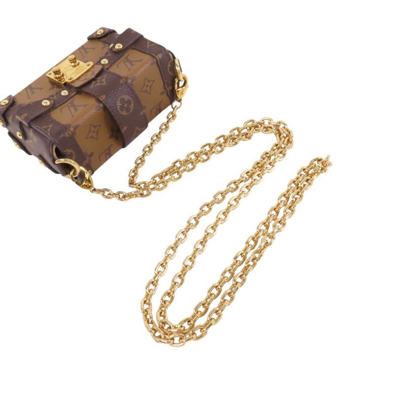LOUIS VUITTON Monogram Mini Essential Trunk金扣鏈帶肩背袋-6