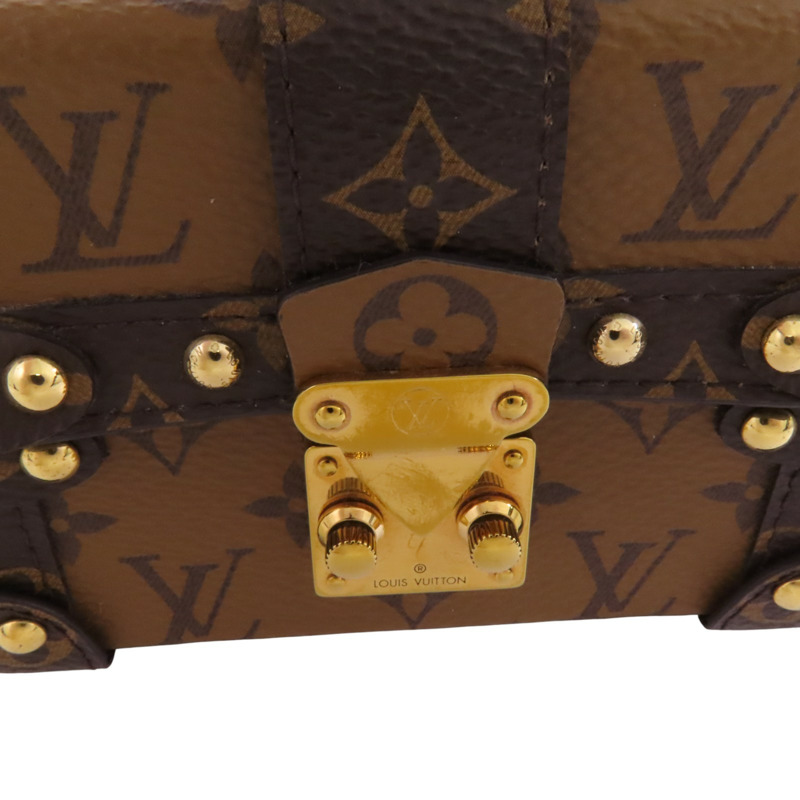 LOUIS VUITTON Monogram Mini Essential Trunk金扣鏈帶肩背袋-7
