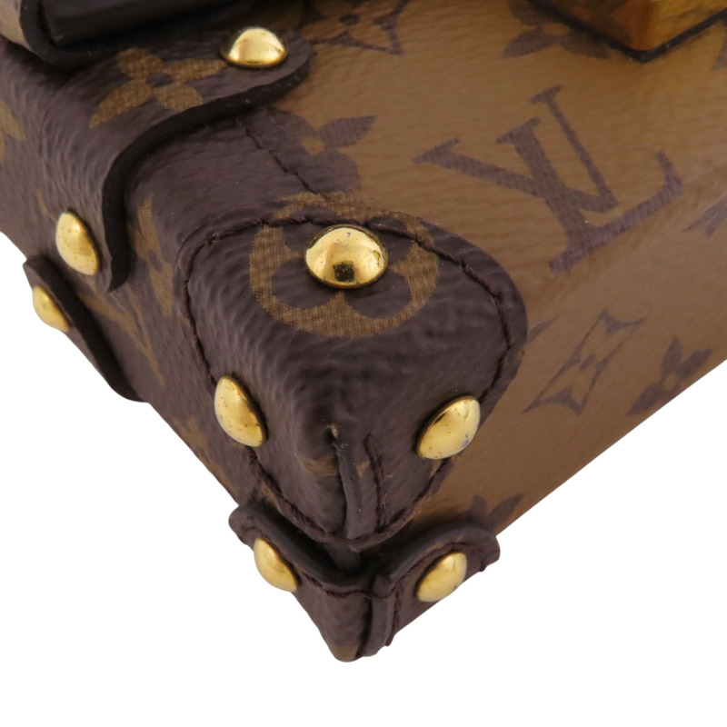 LOUIS VUITTON Monogram Mini Essential Trunk金扣鏈帶肩背袋-10