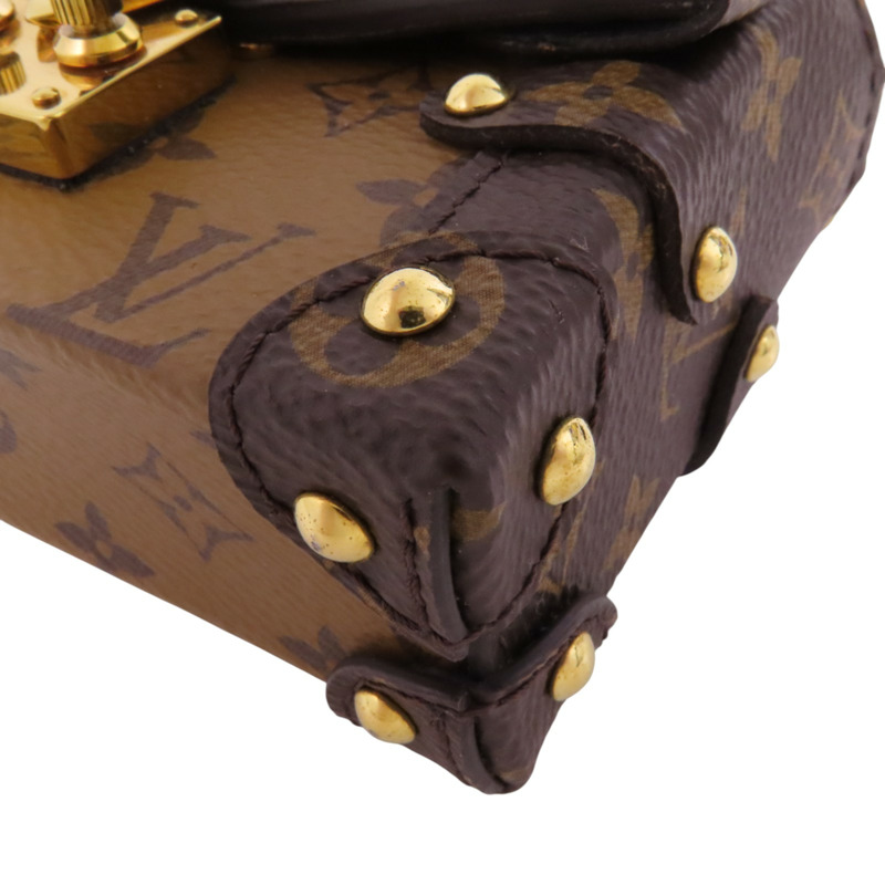 LOUIS VUITTON Monogram Mini Essential Trunk金扣鏈帶肩背袋-11