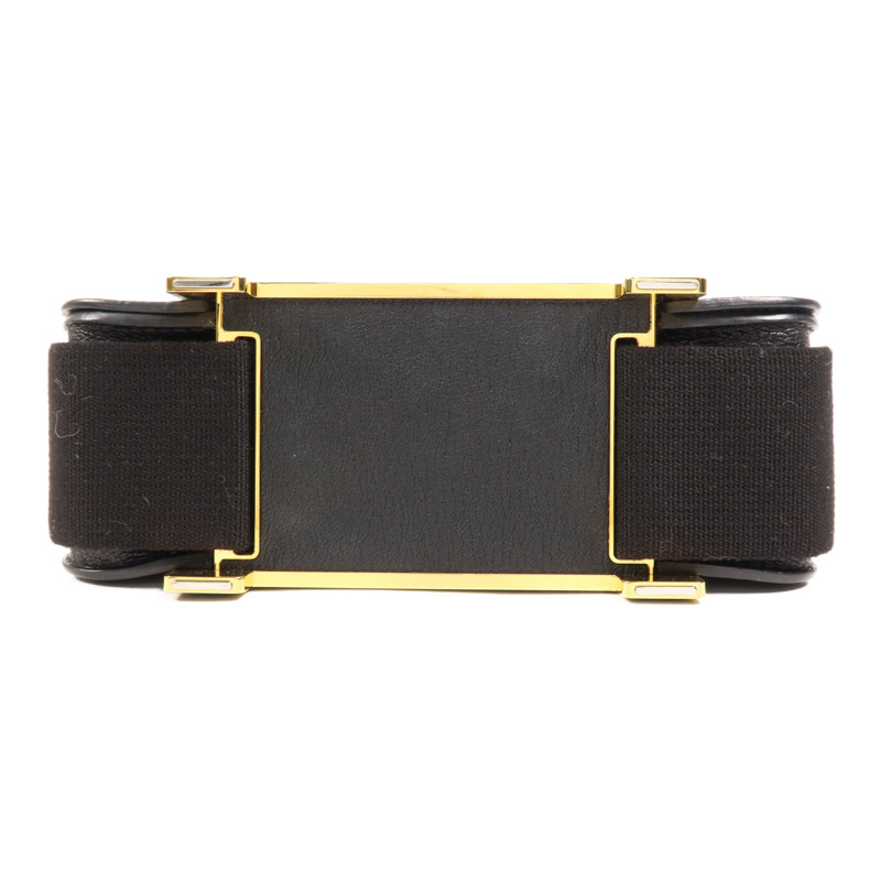 HERMES Chevre皮革Geta金扣肩背袋Noir-3