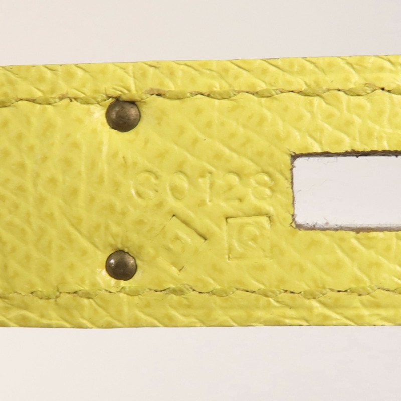 HERMES Epsom皮革Birkin 35銀扣手挽袋Lime-6