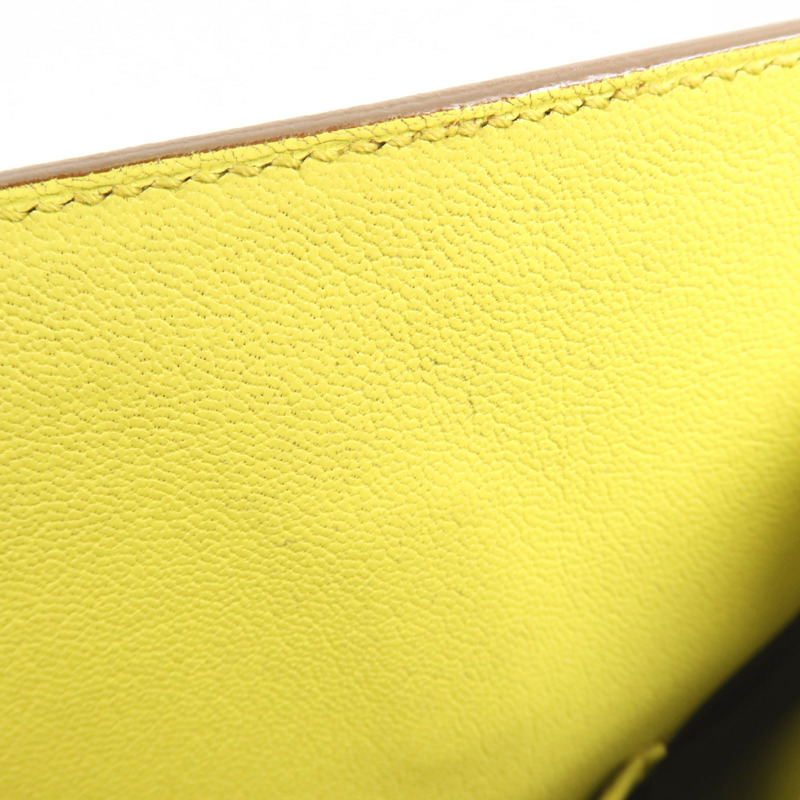 HERMES Epsom皮革Birkin 35銀扣手挽袋Lime-17