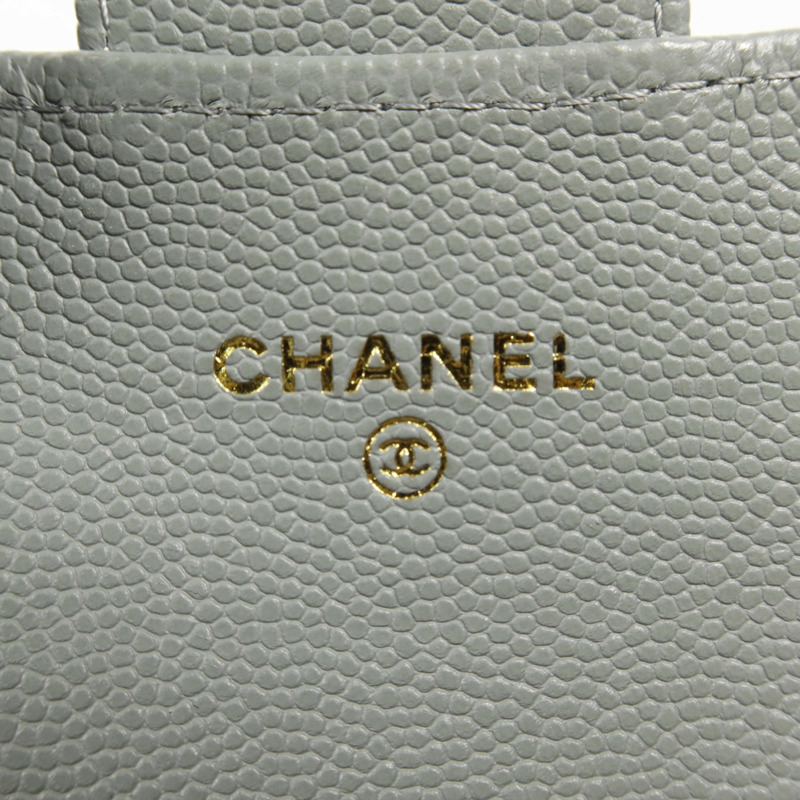 CHANEL 牛皮皮革Card Case金扣卡片套-5
