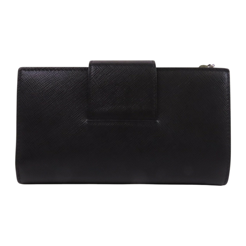 PRADA Saffiano皮革Middle Wallet銀扣錢包-1