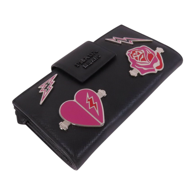 PRADA Saffiano皮革Middle Wallet銀扣錢包-2