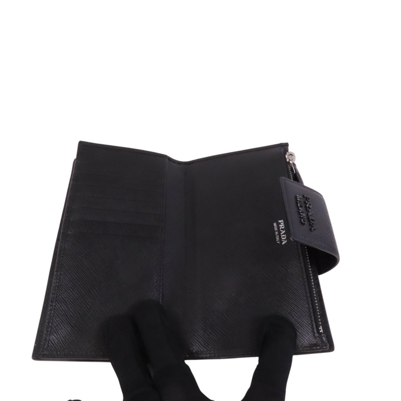 PRADA Saffiano皮革Middle Wallet銀扣錢包-4