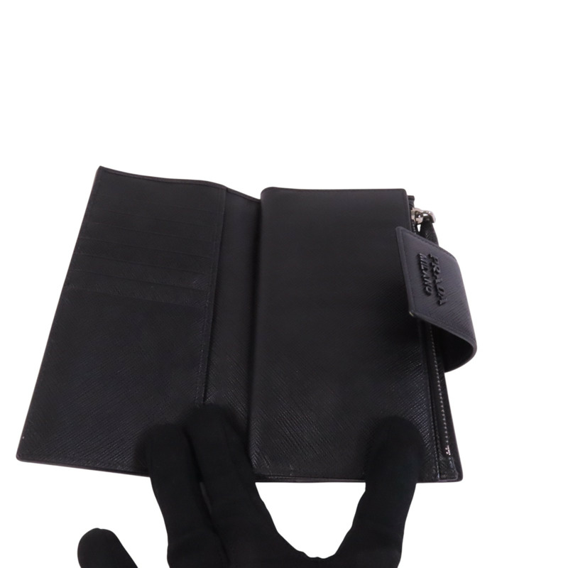 PRADA Saffiano皮革Middle Wallet銀扣錢包-5