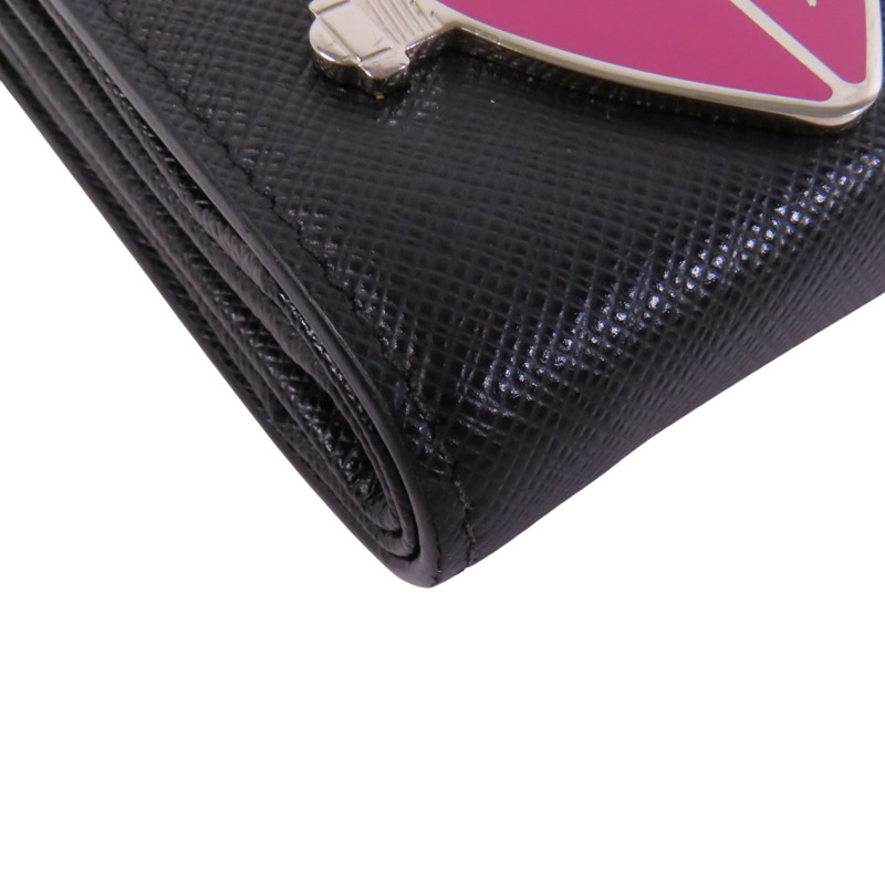 PRADA Saffiano皮革Middle Wallet銀扣錢包-10