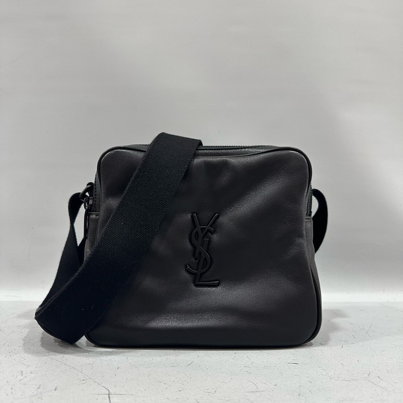 YSL 819279 黑羊皮黑釦相機包 Niki-0