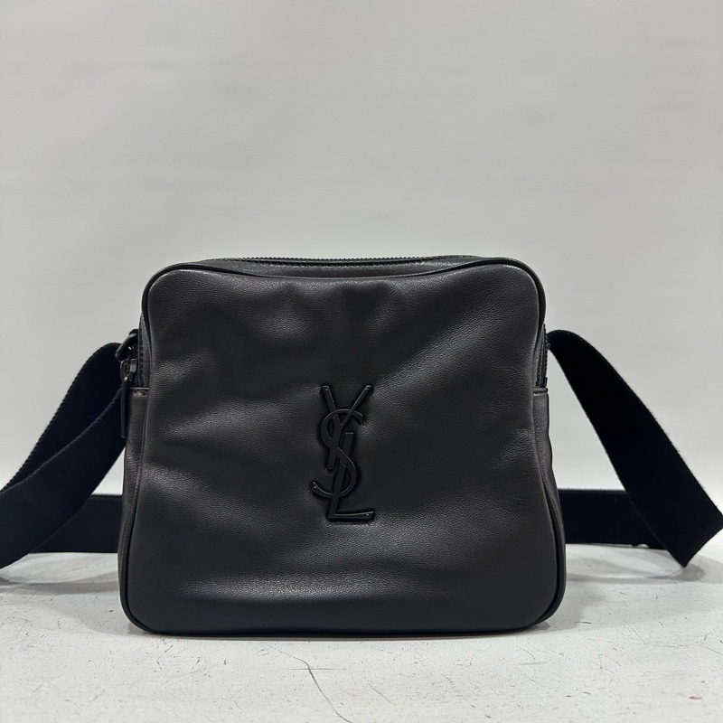 YSL 819279 黑羊皮黑釦相機包 Niki-1