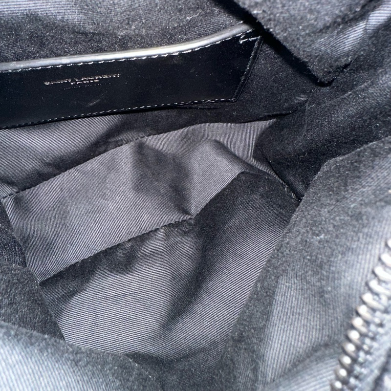 YSL 819279 黑羊皮黑釦相機包 Niki-33