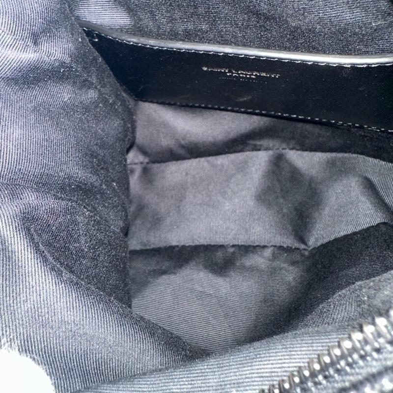 YSL 819279 黑羊皮黑釦相機包 Niki-34