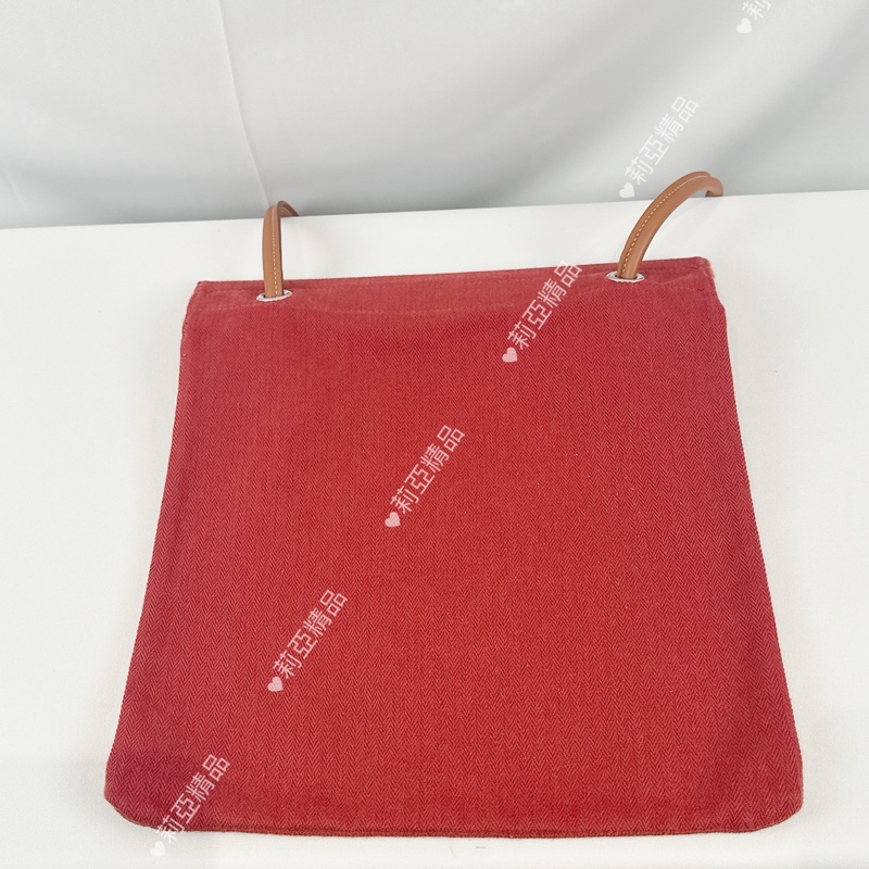 莉亞精品♡ Hermes Aline 磚紅色帆布袋 二手美包-3