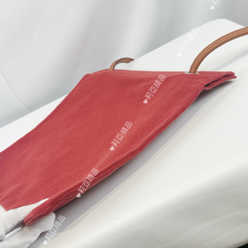 莉亞精品♡ Hermes Aline 磚紅色帆布袋 二手美包-4