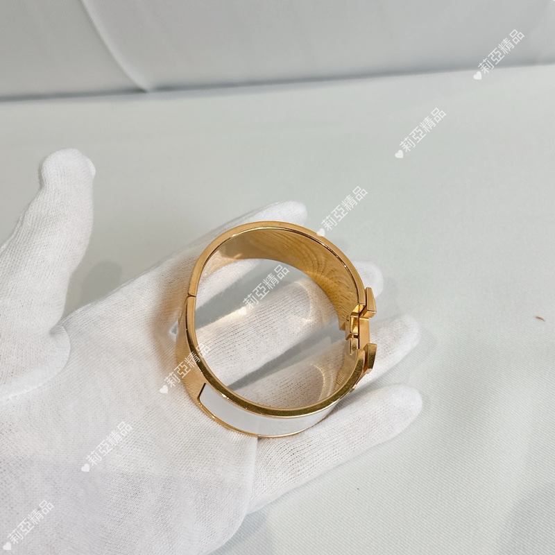 莉亞精品♡ Hermes 白金寬版H手環 PM 二手美品-5