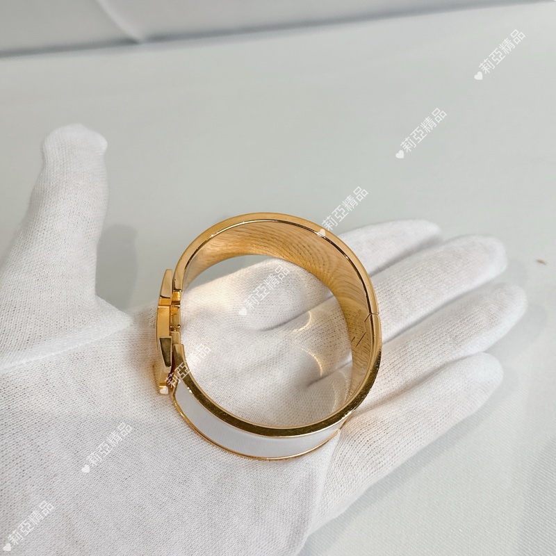 莉亞精品♡ Hermes 白金寬版H手環 PM 二手美品-6