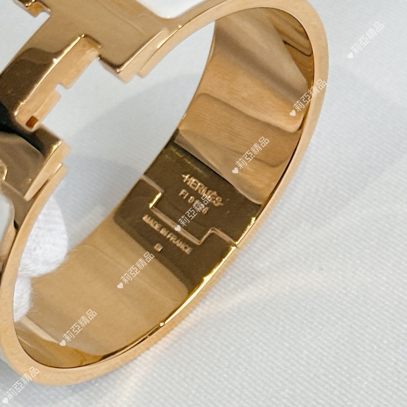 莉亞精品♡ Hermes 白金寬版H手環 PM 二手美品-7