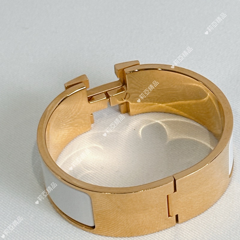 莉亞精品♡ Hermes 白金寬版H手環 PM 二手美品-8