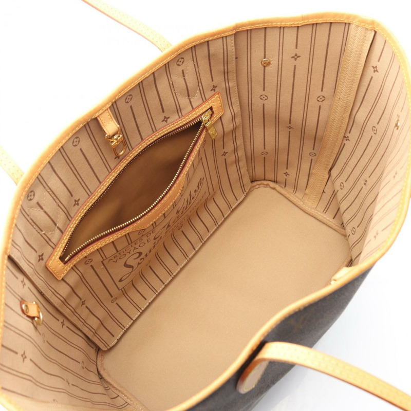 Louis Vuitton Neverfull MM 手提包,塗佈帆布和皮革,字母組合,女款,棕色,M40156-2