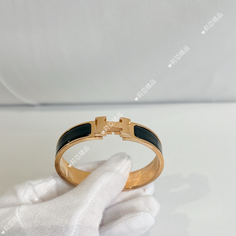 莉亞精品♡ Hermes 黑金H手環 PM 二手美品-1